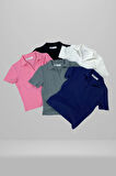 Kadın Polo Yaka Fitilli Kaşkorse Kısa Kollu Tişört