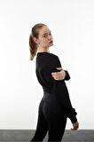 Bel Korse Detaylı Crop Slogan Baskılı Sweatshirt