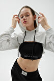 KAPŞONLU 2'Lİ CROP SWEATSHIRT