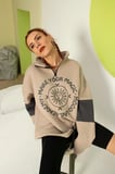Unısex Fermuar Detaylı Sweatshırt