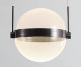 Ø60 CM AKRİLİK KÜRE SARKIT AVİZE ANTRASİT-RAL7016  SOĞUK BEYAZ IŞIK-6500K 
