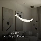 170CM AKRİLİK KÜRE LED AVİZE SARKIT SİYAH-RAL9005  DOĞAL BEYAZ IŞIK-4000K 