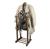 Melada Mobilya Gürgen Çift Tepeli Dilsiz Uşak Cilalı Ceviz Basic Sehpalı