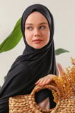 Tesettür Penye Şal Siyah