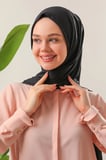 Tesettür Penye Şal Siyah