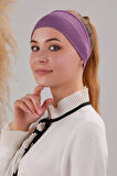 Sihirli Yapışkanlı Kaymayan Bandana Spor Bone Mor