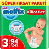 Molfix Pants Külot Bebek Bezi 3 Beden 4-9 Kg 94'lü
