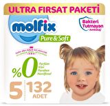 Molfix Pure&Soft Bebek Bezi 5 Beden Ultra Fırsat Paketi 66X2'li
