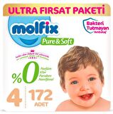 Molfix Pure&Soft Bebek Bezi 4 Beden Ultra Fırsat Paketi 86X2'li