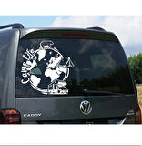 40 x 40 cm Kamp Hayatı Dünya Karavan Sticker. Off Road Çıkartmaları