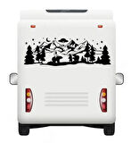 230 x 75 cm Astronot ve Ayılar Doğa Manzarası Karavan Sticker