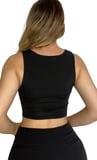 Askılı Crop  Bluz-SİYAH