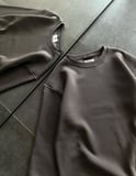 Kışlık Bisiklet Yaka Üç İplik Basic SweatShirt - Füme