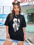 Baskılı T-shirt - Siyah