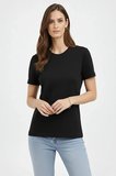 Bisiklet Yaka Tişört Regular Kalıp Basic Pamuklu Günlük Kullanım T-shirt - Siyah