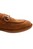 Scarpe Taba Hakiki Deri Kadın Süet Babet Ayakkabı
