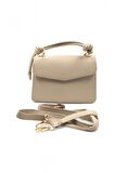 Pouch Bej Zarf Model 2 Bölmeli El Çantası