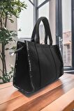 Tote Siyah Kadın The Tote Bag Kadın El Ve Omuz Çantası
