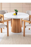 Milas Natural Ahşap Bohem Yemek Masası 120x120