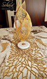 1 ADET RUNNER/100X33CM/IŞILTILI/GOLD SİMLİ/SİMLERİ KESİNLİKLE DÖKÜLMEZ