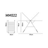 Devecioğlu MM127 PowerBoard Ütü Masası MM022 Comfort Kalın Borulu Çamaşır Kurutma Askılığı Set