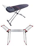 Devecioğlu MM151 UltraBoard Ütü Masası MM080 Show Lüx Alüminyum Çamaşır Kurutmalık Set