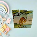 Ahşap 9 Parçalı Küp Puzzle 6 Farklı Desen Eşleştirme