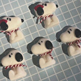 2'li Snoopy Şekilli Buhurdanlık Mum - El Yapımı Vanilya Esanslı Soya Mumu