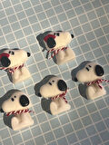 2'li Snoopy Şekilli Buhurdanlık Mum - El Yapımı Vanilya Esanslı Soya Mumu