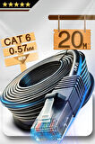MN6 M107x 20 Metre Internet Kablosu/utp 0,57mm Cat6 Iki Kat Korumalı/ Iç Dış Mekan/20m Ethernet Kablosu