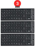 MN6 türkçe q klavye sticker/3 Adet/ Laptop Pc uymlu Türkçe Q Sticker / A Kalite türkçe klavye sticker