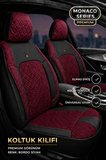 Audi Q3 2011+ Uyumlu Monaco Serisi Eviza Deri Detaylı Bordo Koltuk Kılıfı