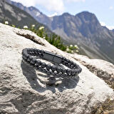 Moncuk Design Oniks Doğaltaş Ve Deri Erkek Bileklik 33512B7D1