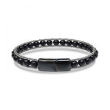 Moncuk Design Oniks Doğaltaş Ve Çelik Halat Örme Bileklik 33512B2DH1