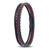 Moncuk Design Kırmızı Renk Çoklu Deri Bileklik 33513B5D5