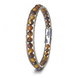 Moncuk Design Çelik Halat Ve Kaplan Gözü Doğaltaş Bileklik 33512B2DH13