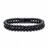 Moncuk Design Çift Oniks Çelik Bileklik 33512B20D5