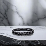 Moncuk Design Çift Oniks Çelik Bileklik 33512B20D5