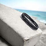 Moncuk Design Çift Oniks Çelik Bileklik 33512B20D5