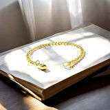 Moncuk Design Yassı Mariner Sarı Çelik Zincir Bileklik 1.6X6Mm 3351CZB1D85