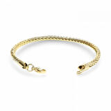 Moncuk Design Oval Kral Bakla Örgülü Sarı Çelik Zincir Bileklik 4Mm 3351CZB1D46