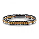 Moncuk Design Odun Jasper & Hematit Çelik Örgülü Deri Bileklik 33512B22D8