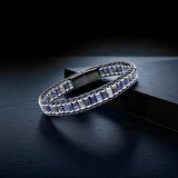 Moncuk Design Orijinal Deri, Lapis Doğaltaş ve 316L Titanyum Çelik Erkek Bileklik 33512B22D10