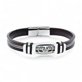 Moncuk Design Hayat Ağacı Desenli Çelik Halatlı Erkek Bileklik 33514B17D3