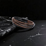 Moncuk Design Erkek Bileklik | Kahverengi Siyah Çoklu Katmanlı Tasarım 33513B13D3