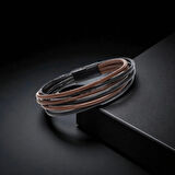 Moncuk Design Erkek Bileklik | Kahverengi Siyah Çoklu Katmanlı Tasarım 33513B13D3