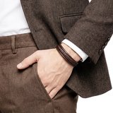 Moncuk Design Kahverengi Deri Erkek Bileklik – Titanyum Çelik Manyetik Kilitli 33513B14D4