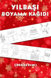 Noktalarla Yılbaşı Temalı Dev Boyama Kağıdı 2,50 Metre Boyama Kağıdı - Çocuk Eğitici Boyama