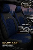 Skoda Octavia 2004+ Uyumlu Monaco Serisi Eviza Deri Detaylı Lacivert Koltuk Kılıfı