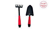 Mini El Küreği 30 Cm -Mini El Tırmık 5 Dişli 32 Cm- İkili Set